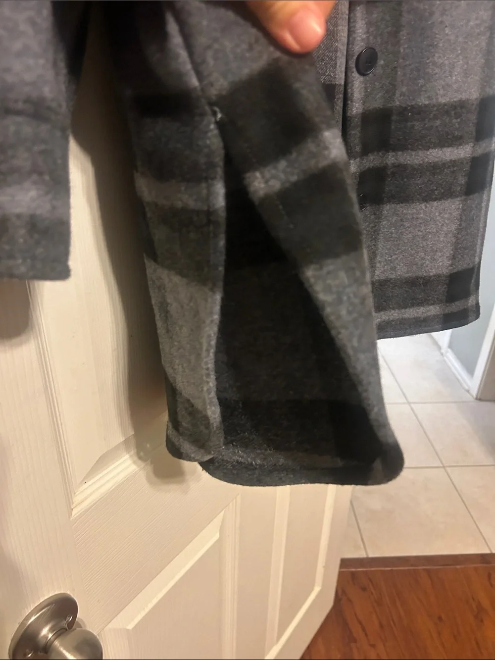 H&M Black and Gray Plaid Shirt Jacket. Medium